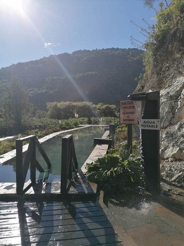 Vista de las termas del sol
