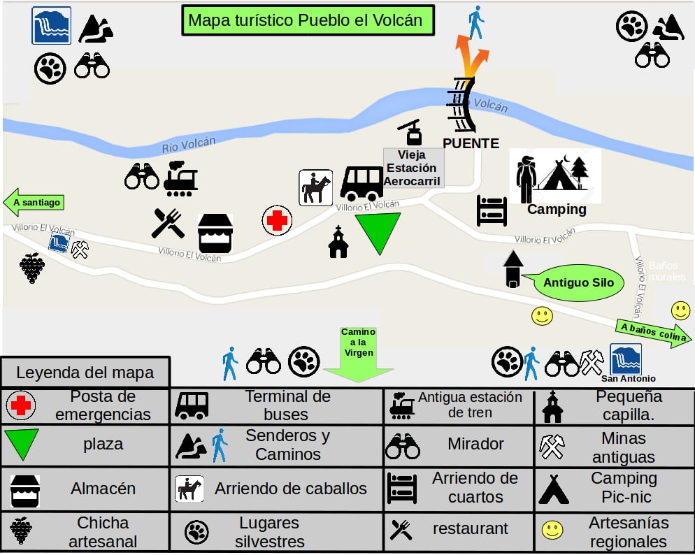 Mapa Turístico El Volcán