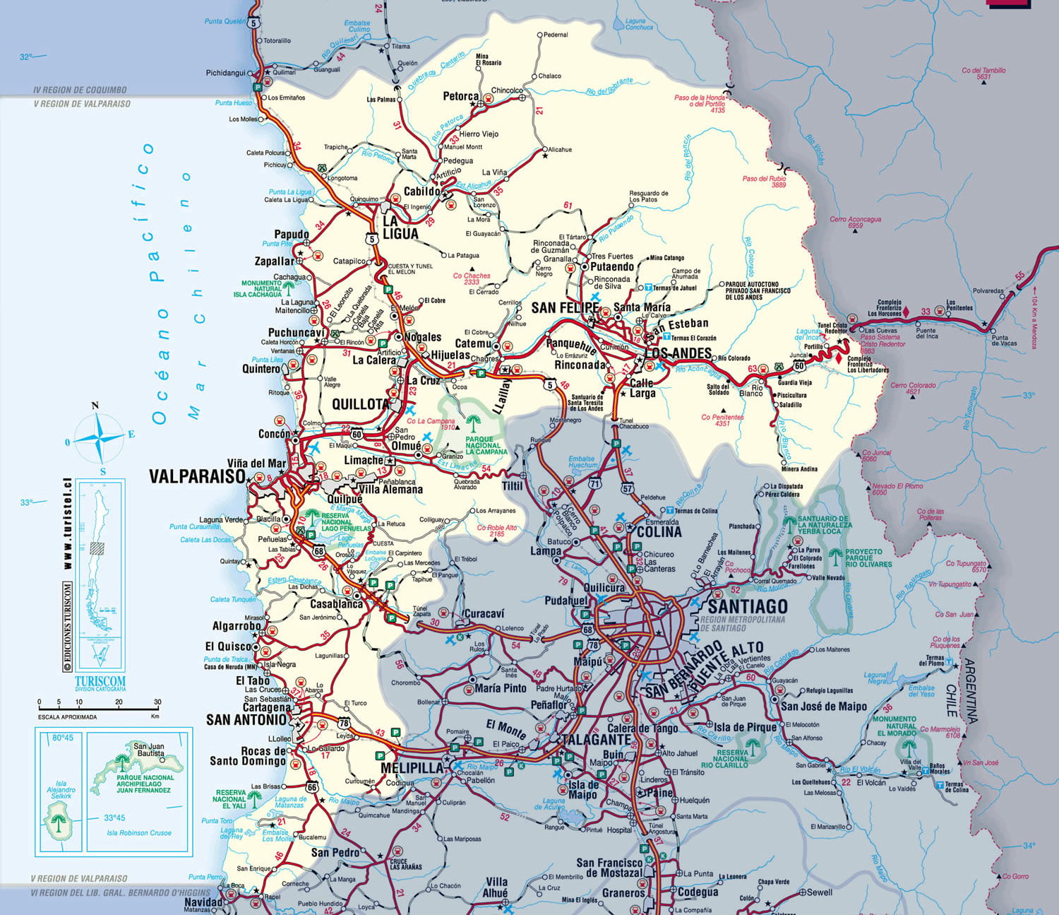 mapa Región de Valparaiso
