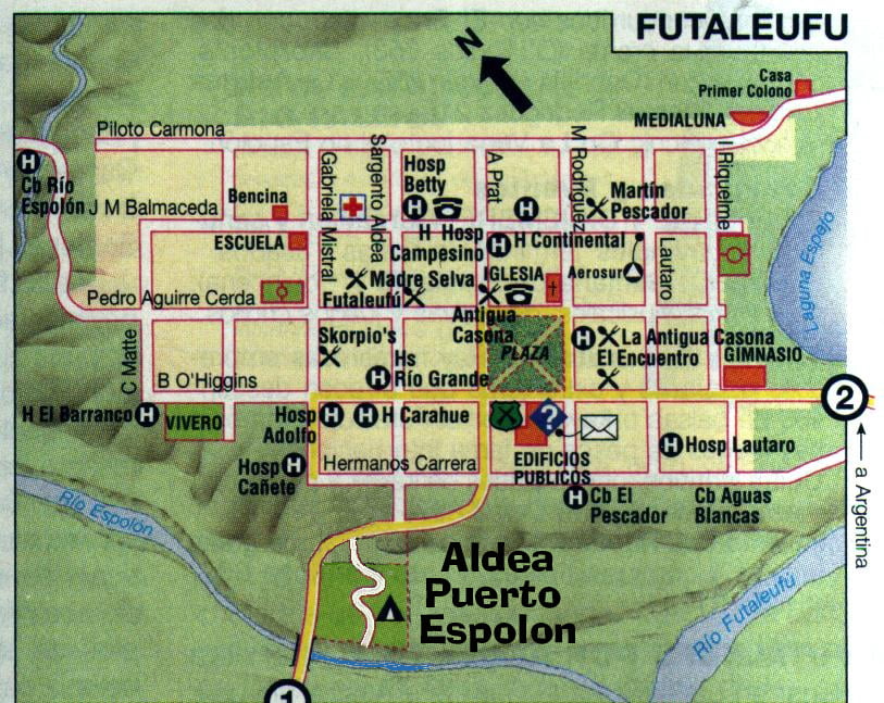 Mapa pueblo de Futaleufú