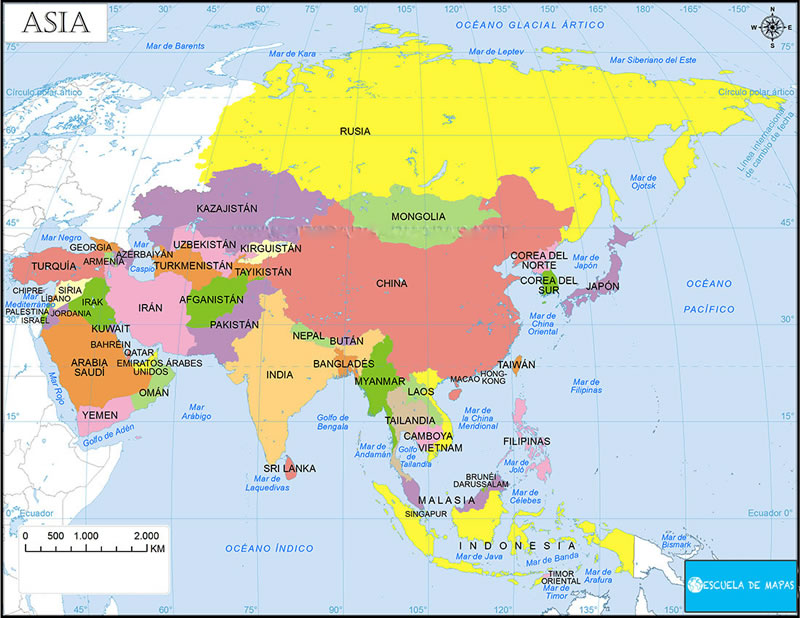 Mapa de asía